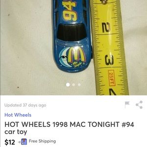 NIP 1998 Mac tonight nascar hot wheels